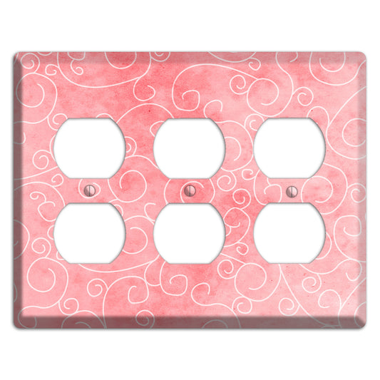 Azalea Soft Coral 3 Duplex Wallplate