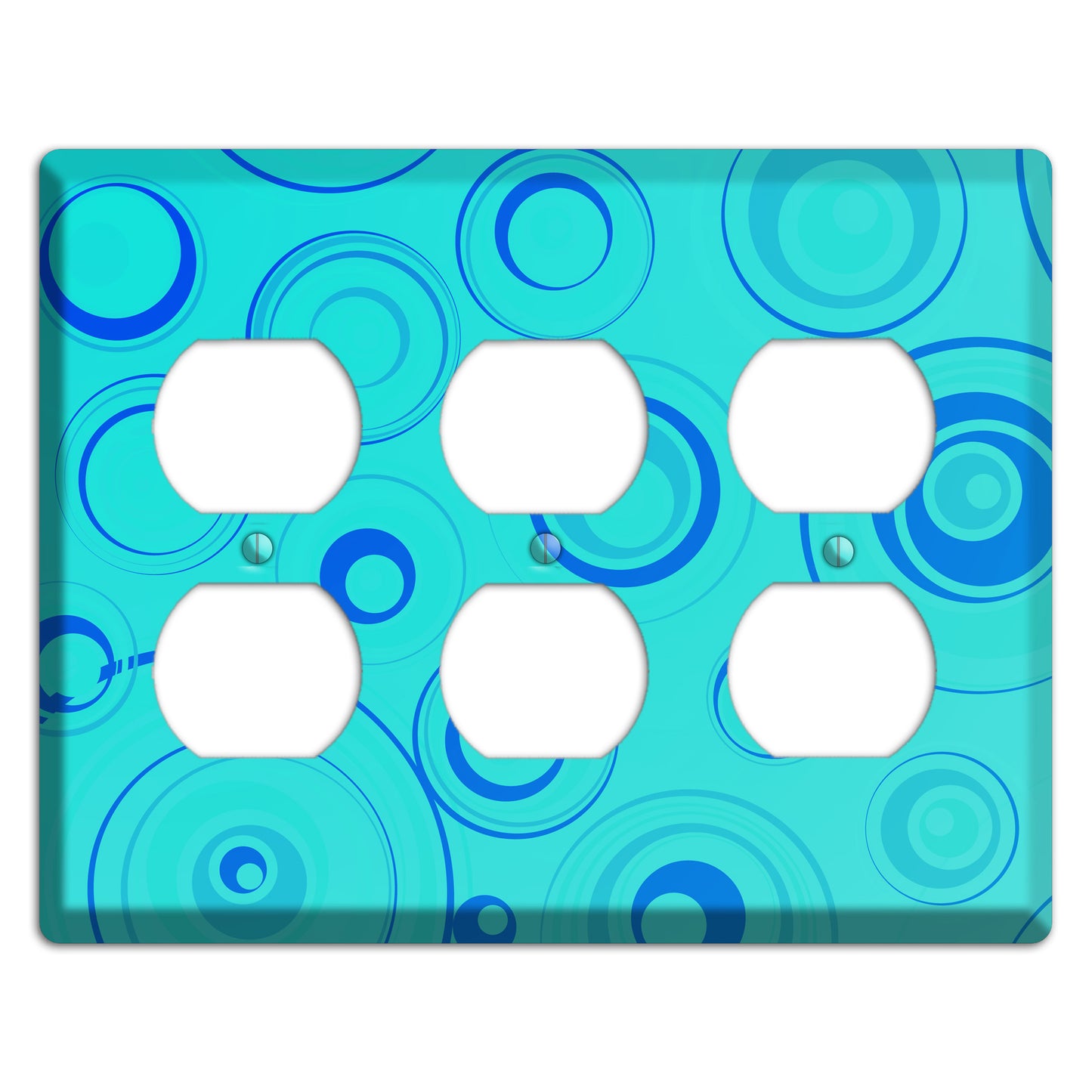 Turquoise Circles 3 Duplex Wallplate