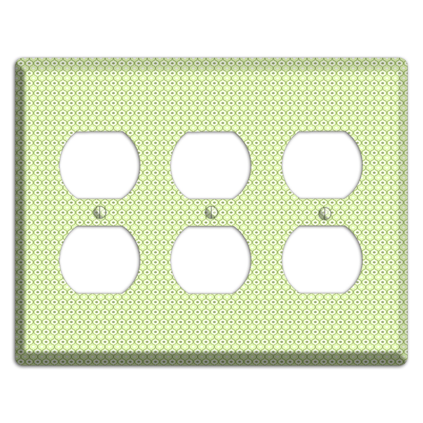 Multi Green Tiny Double Scallop 3 Duplex Wallplate