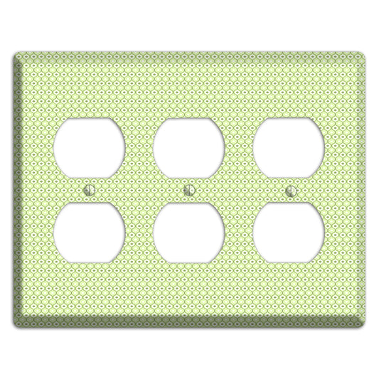 Multi Green Tiny Double Scallop 3 Duplex Wallplate