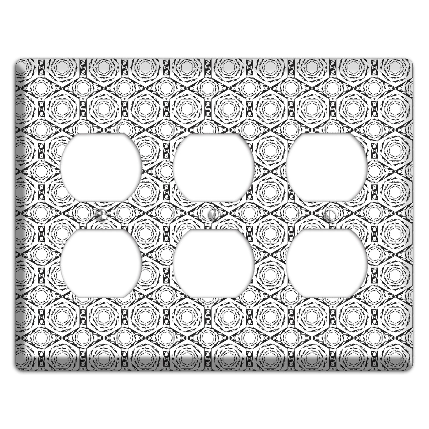 Overlay Hexagon Rotation Repeat 3 Duplex Wallplate