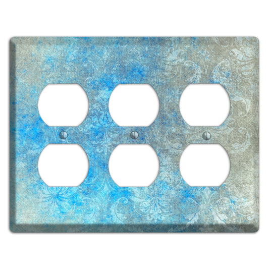 Picton Blue Whimsical Damask 3 Duplex Wallplate