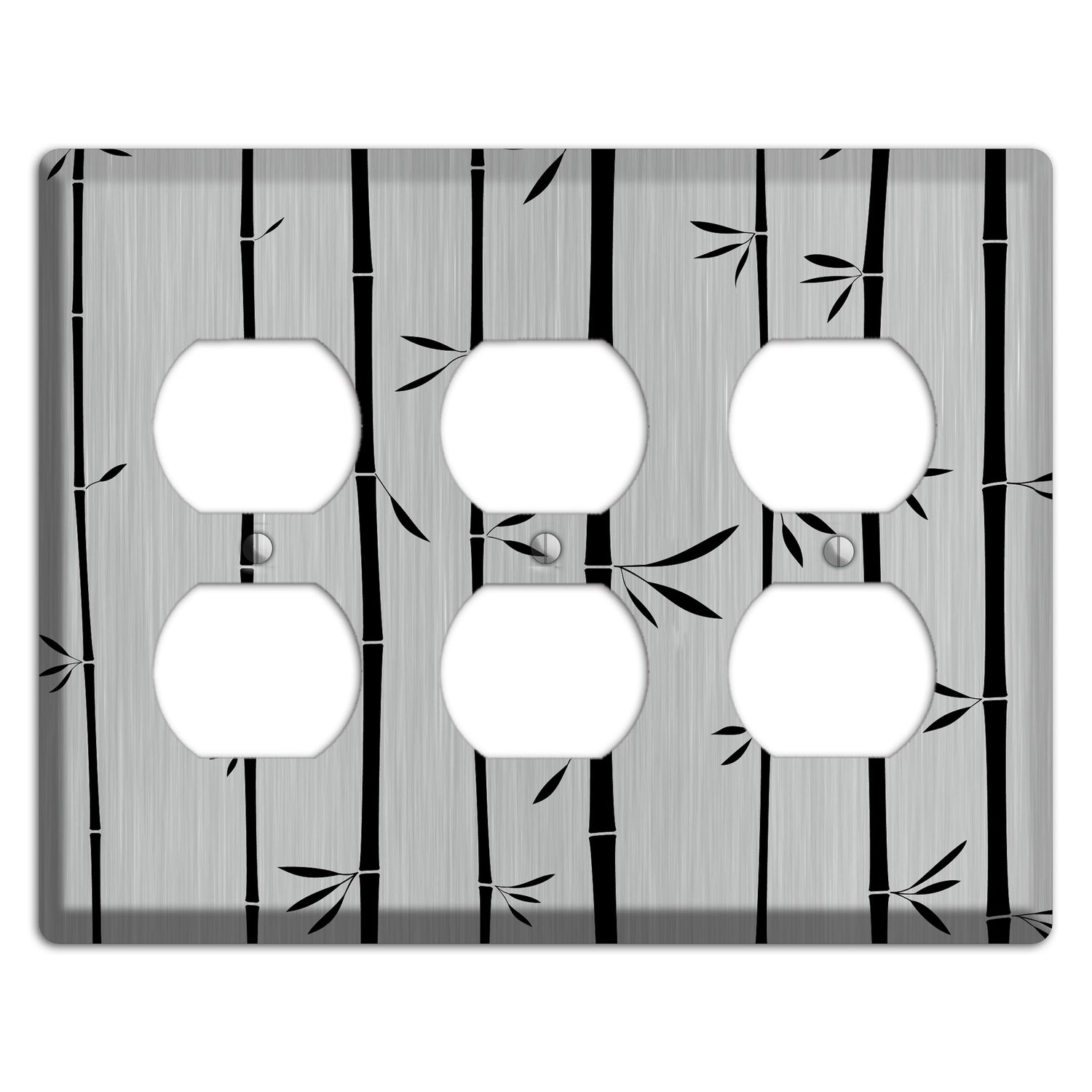 Bamboo  Stainless 3 Duplex Wallplate