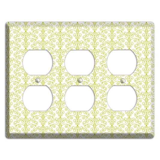 Olive Toile Half Drop 3 Duplex Wallplate