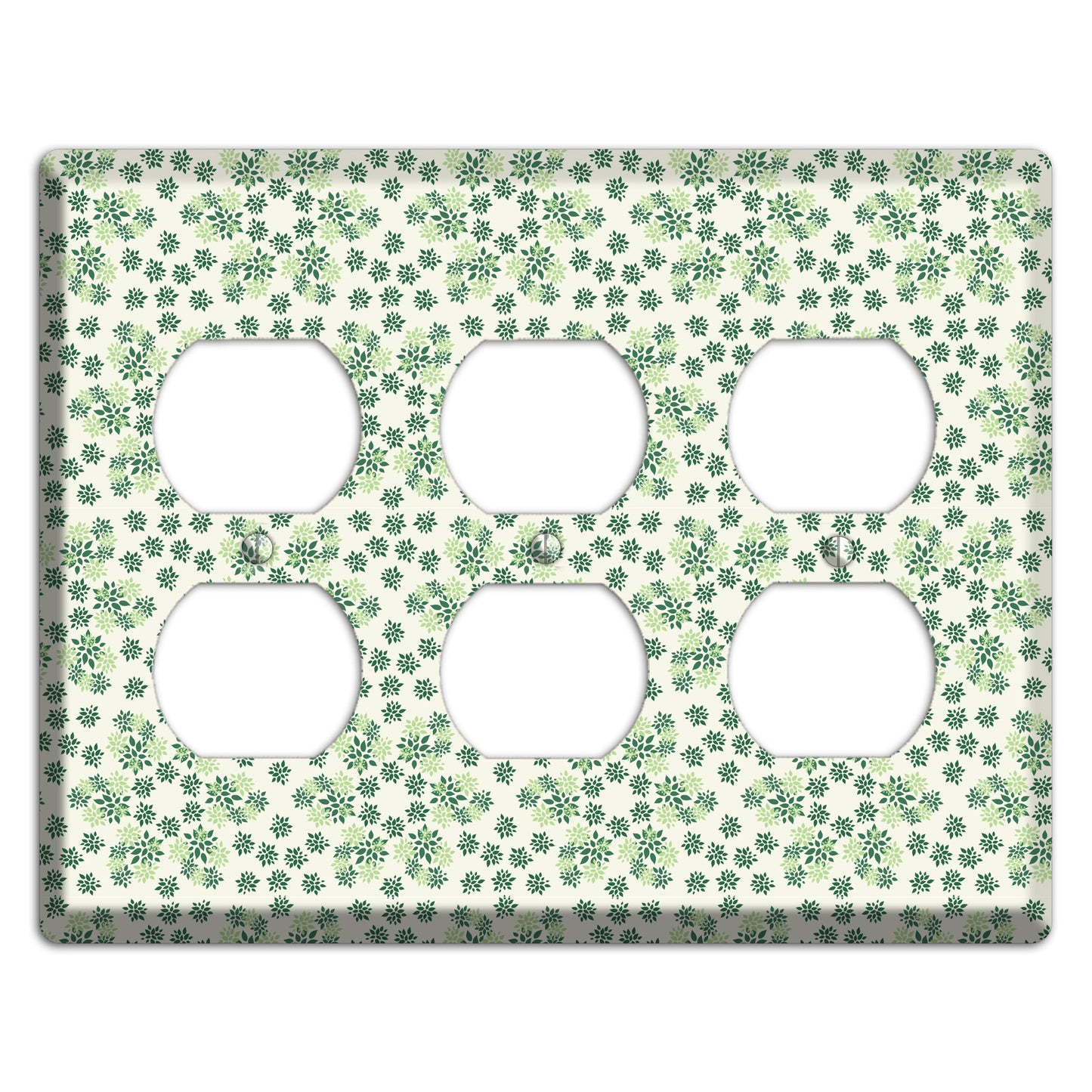 Multi Green Calico 3 Duplex Wallplate