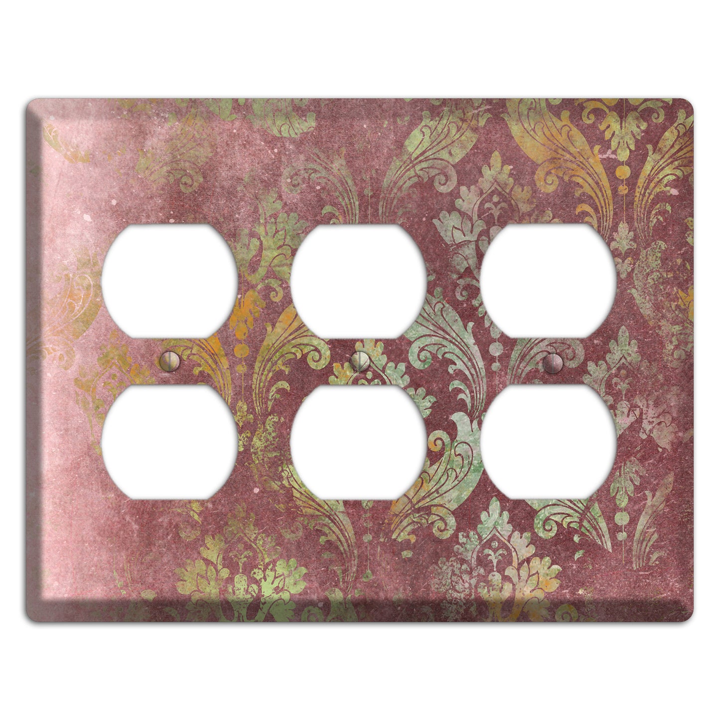 Roman Coffee Whimsical Damask 3 Duplex Wallplate