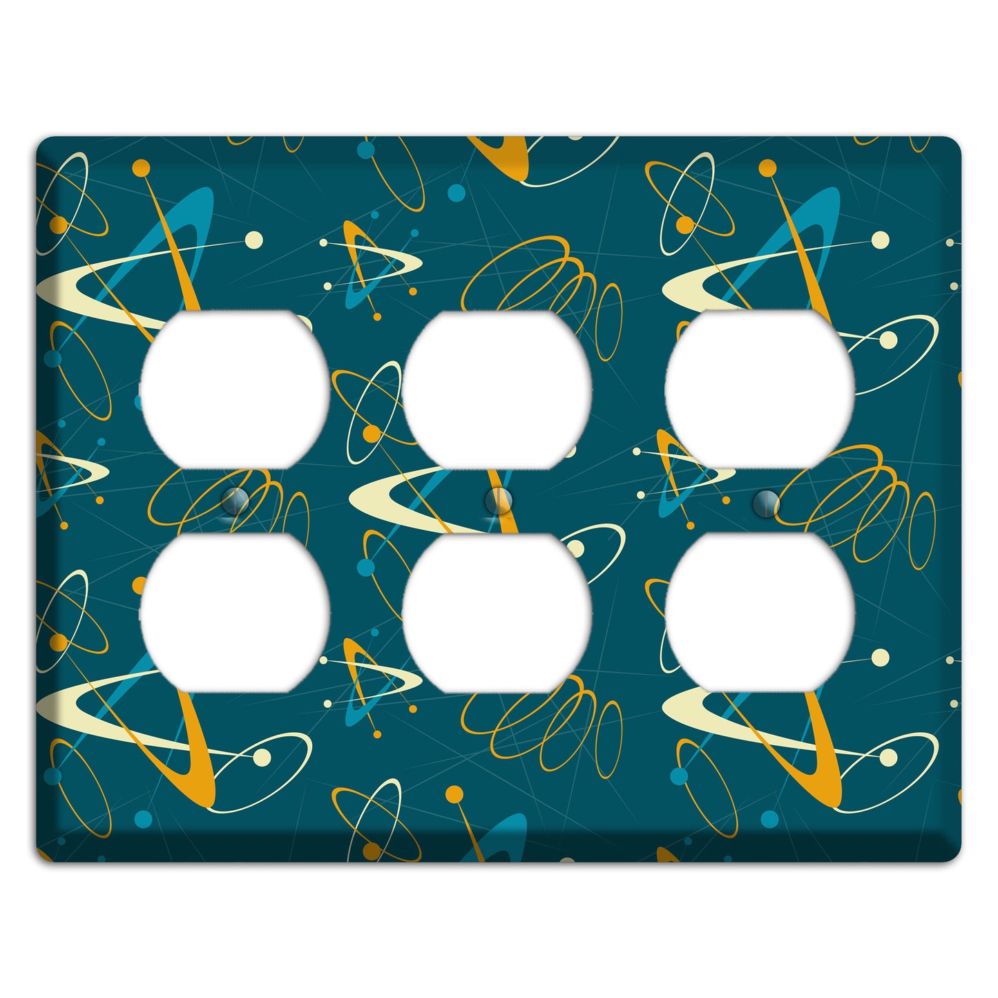 Mustard and Blue Atomic 3 Duplex Wallplate