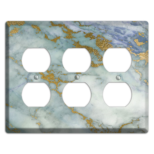 Tower Gray Marble 3 Duplex Wallplate