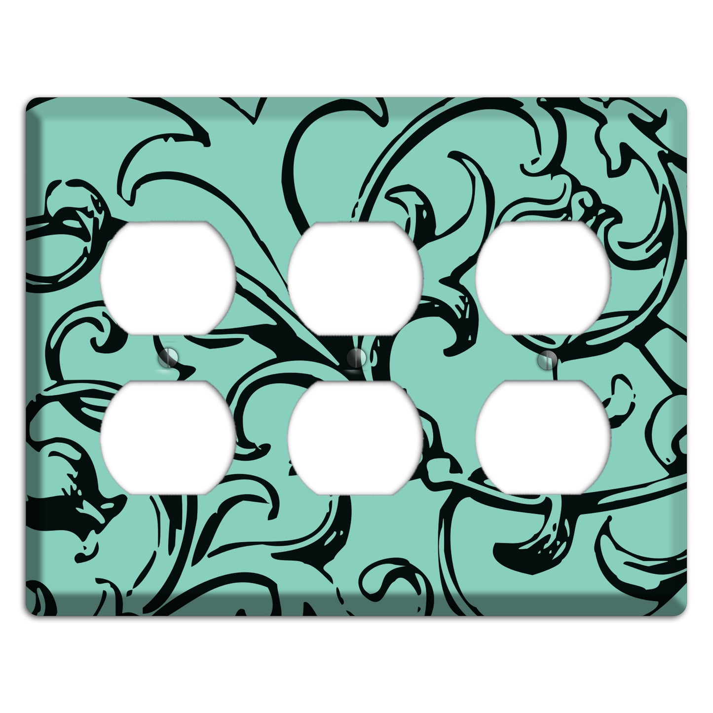 Victorian Aqua 3 Duplex Wallplate