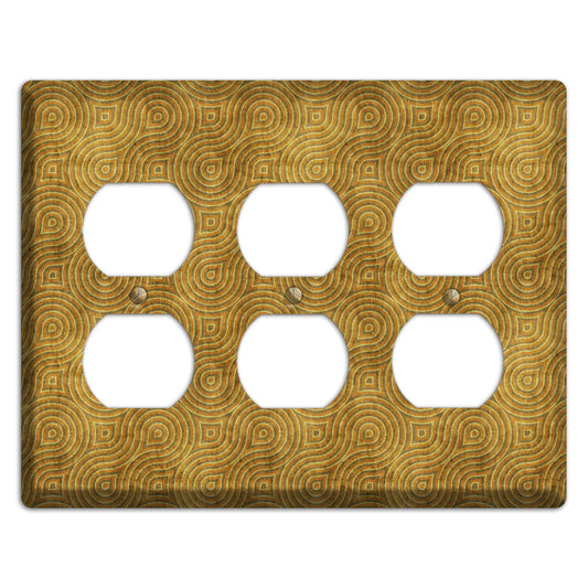 Mustard Swirl 3 Duplex Wallplate