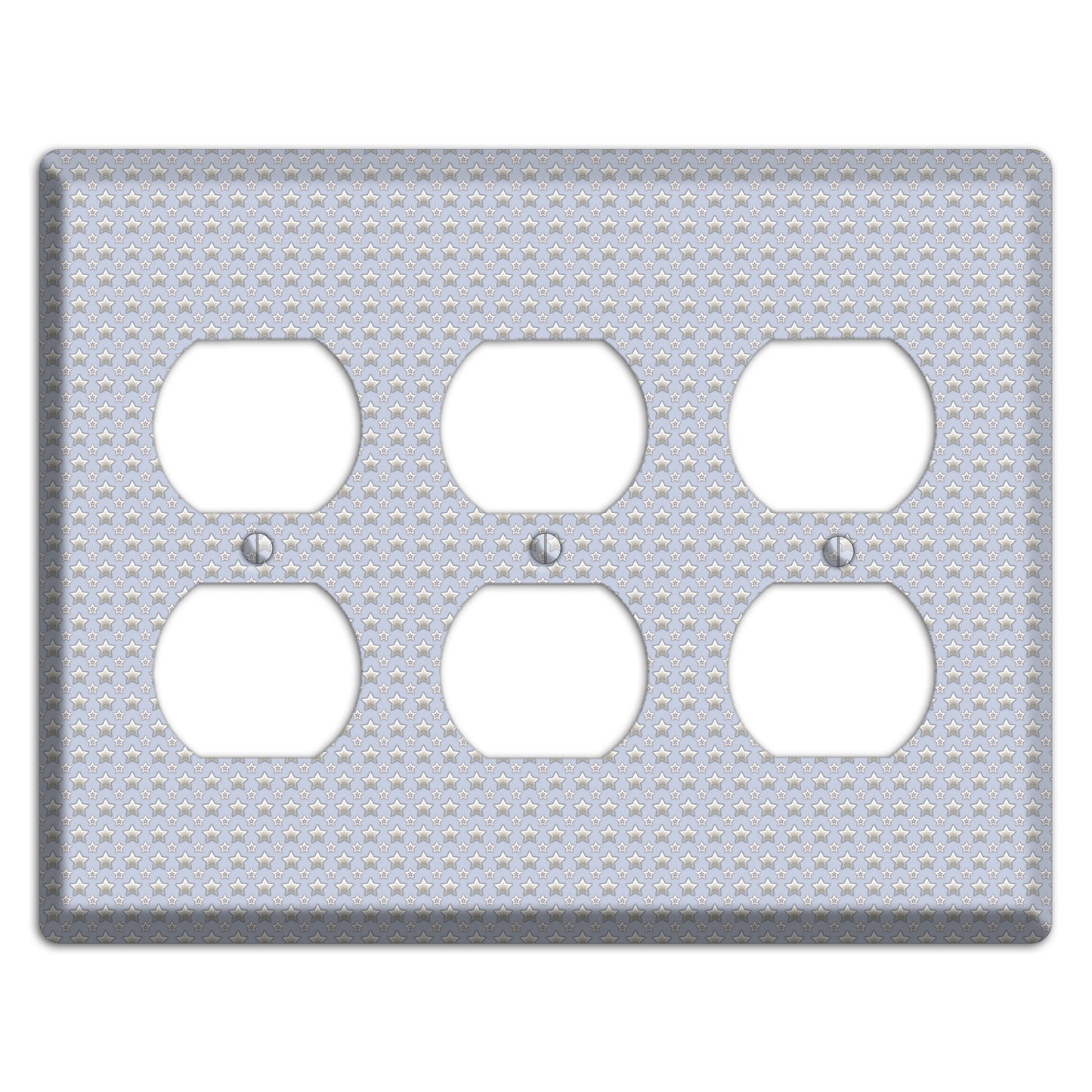 Grey Stars 3 Duplex Wallplate