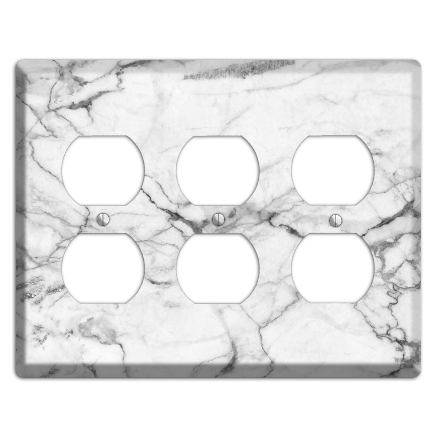 White and Gray Marble 3 Duplex Wallplate