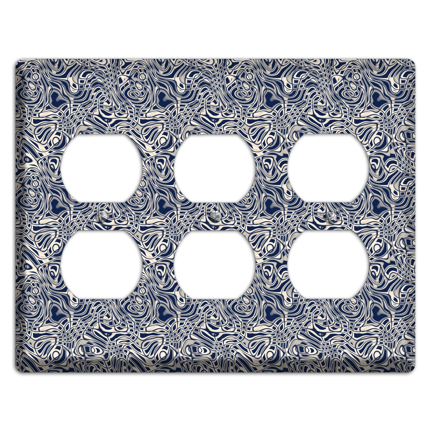 Blue Psychedelic Swirl 3 Duplex Wallplate