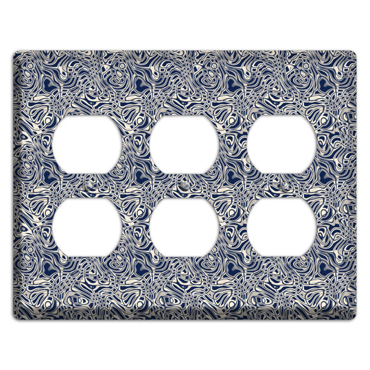 Blue Psychedelic Swirl 3 Duplex Wallplate