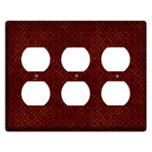 Maroon Diamonds 3 Duplex Wallplate