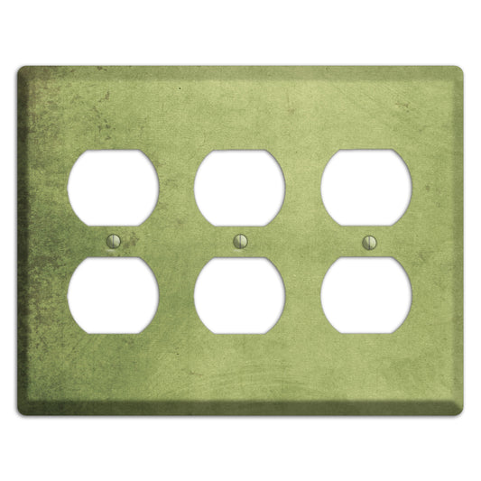 Green Smoke Vintage Grunge 3 Duplex Wallplate