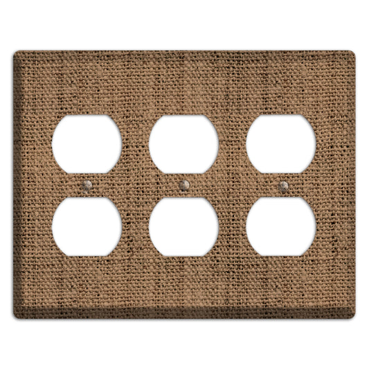 Beaver Burlap 3 Duplex Wallplate