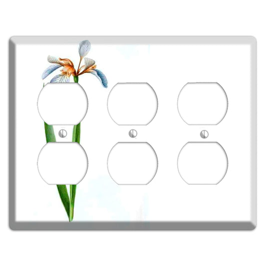 White Iris 2 3 Duplex Wallplate