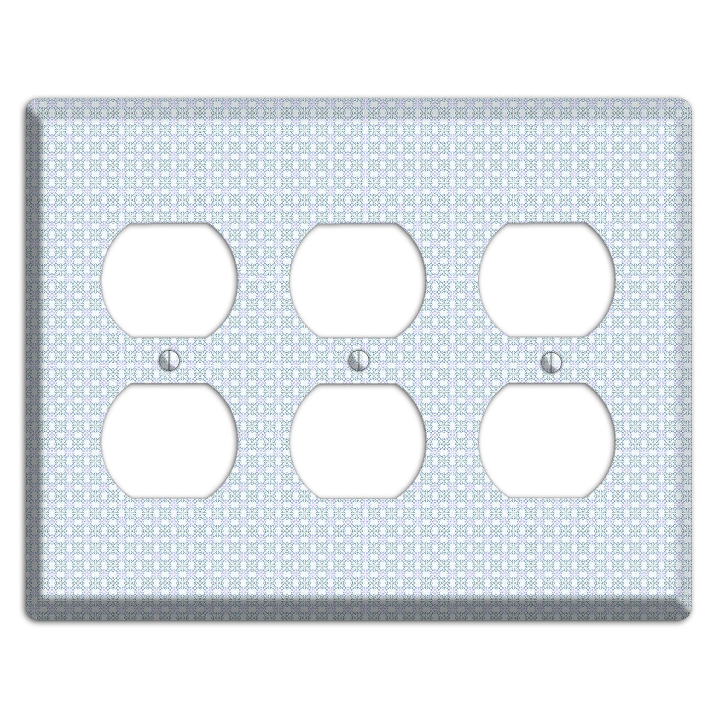 Light Blue and Lavender Tiled Tiny Arabesque 3 Duplex Wallplate