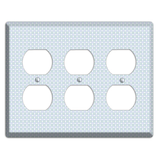 Light Blue and Lavender Tiled Tiny Arabesque 3 Duplex Wallplate