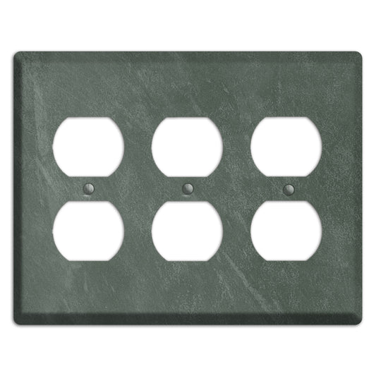 Chalk Dark Green 3 Duplex Wallplate