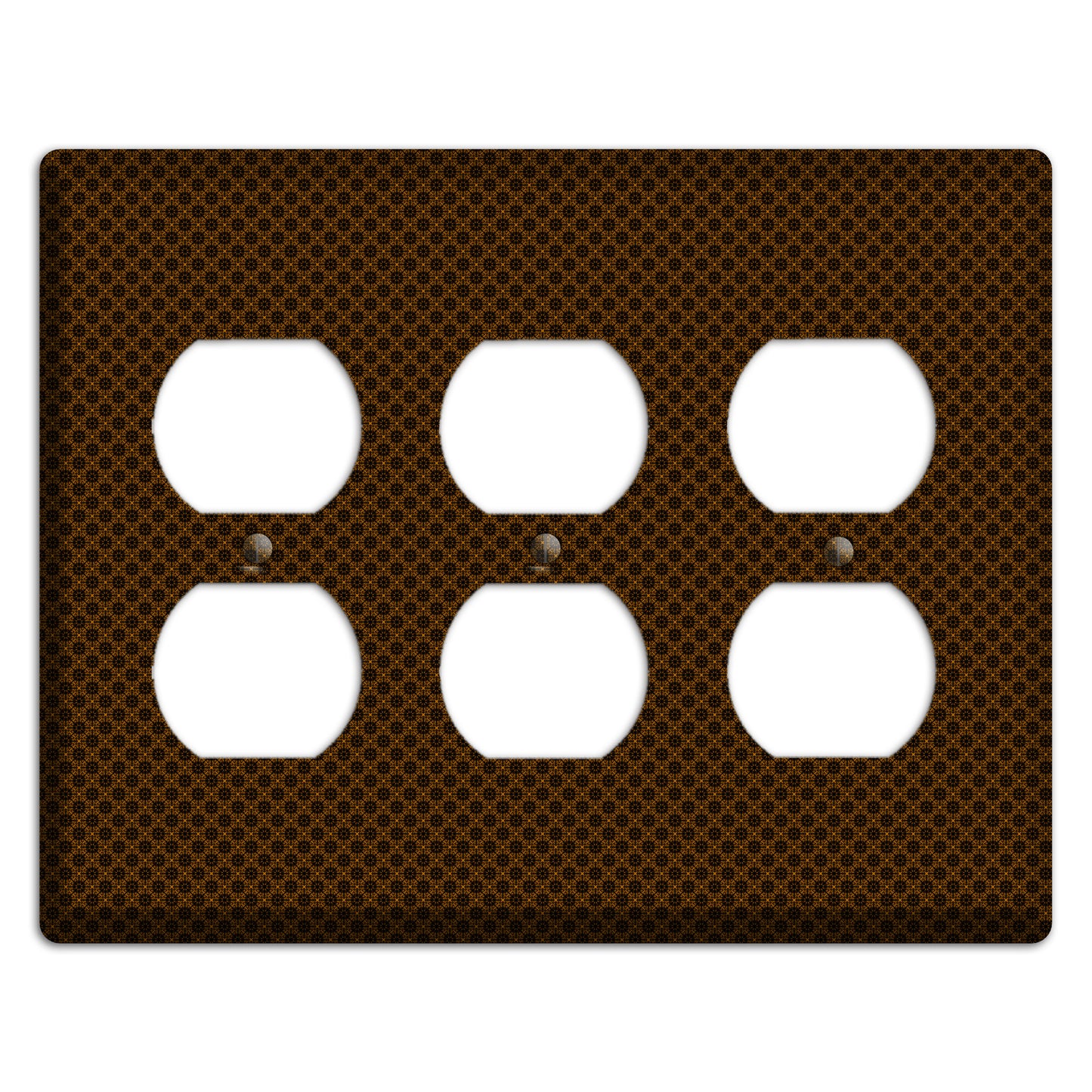 Brown Geometric 3 Duplex Wallplate