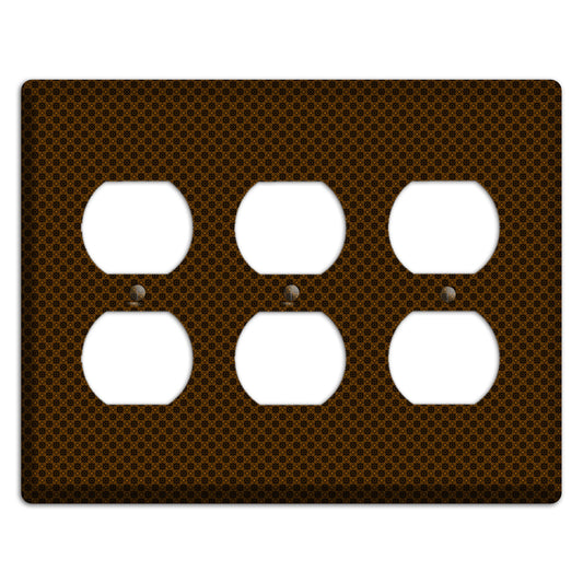 Brown Geometric 3 Duplex Wallplate