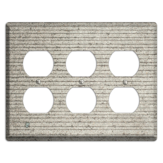 Horizontal Concrete 3 Duplex Wallplate