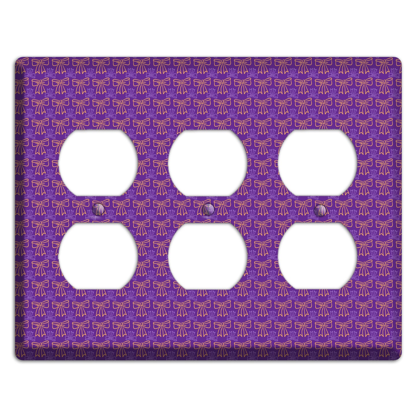 Purple with Pink Bows 3 Duplex Wallplate