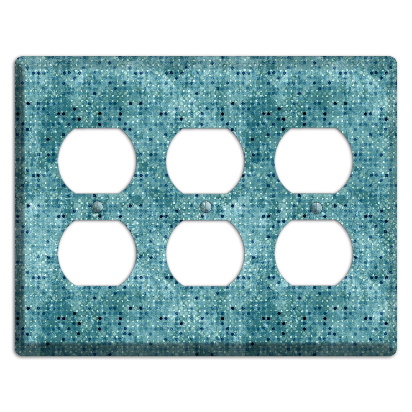 Turquoise Grunge Small Tile 3 Duplex Wallplate