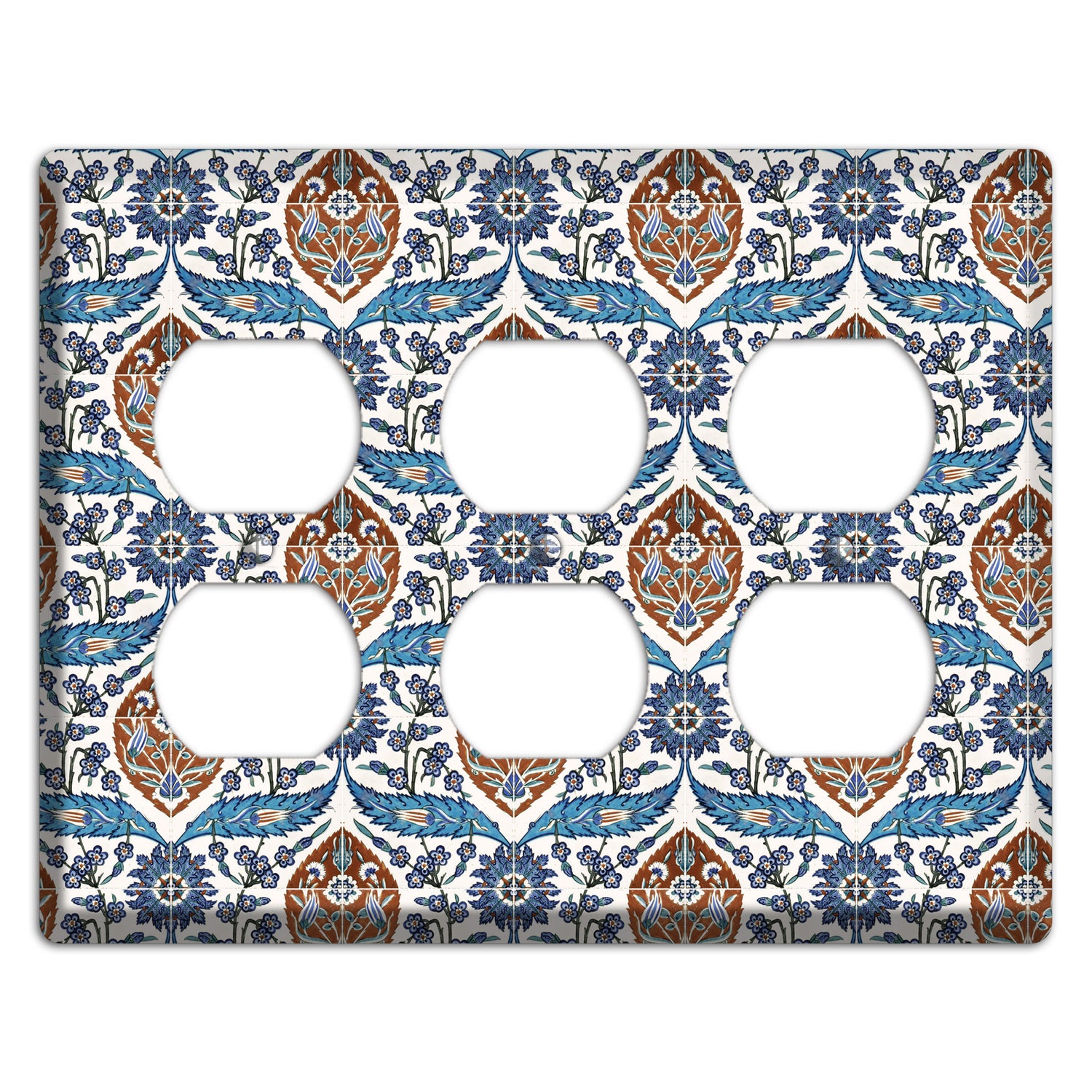 Ornate Feather Tile 3 Duplex Wallplate