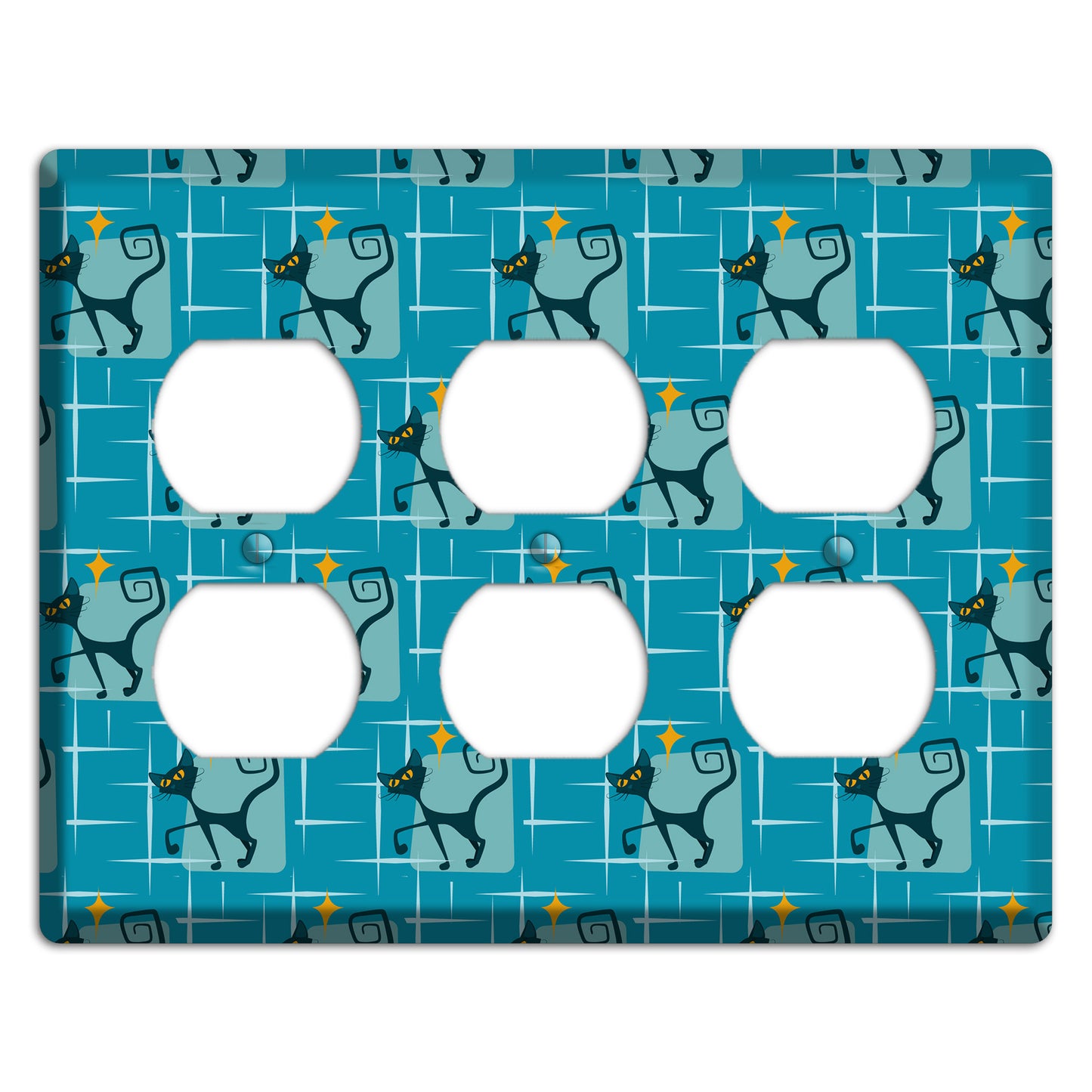 Teal Kitties 3 Duplex Wallplate