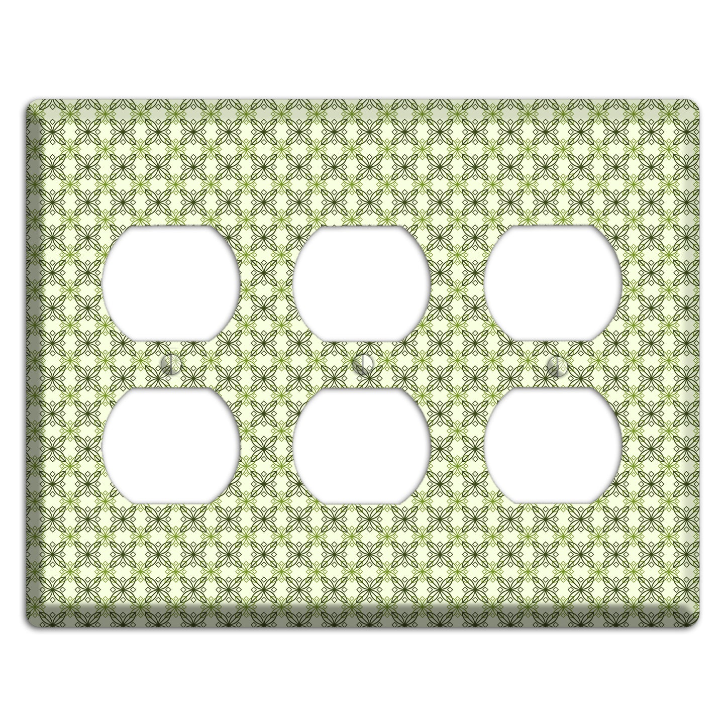 Multi Green Overlain Foulard 3 Duplex Wallplate