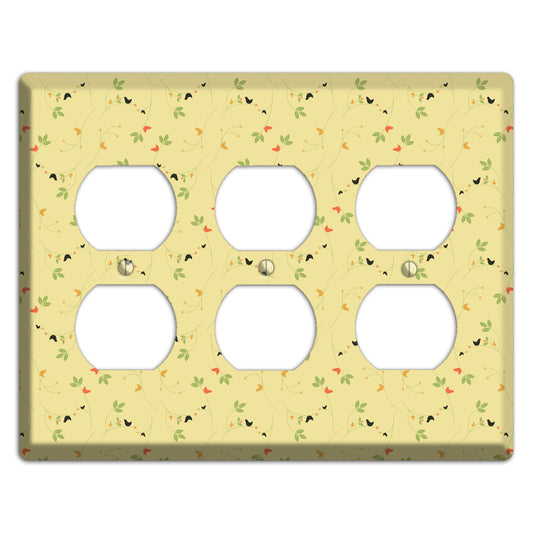 Tiny Yellow Flowers 3 Duplex Wallplate