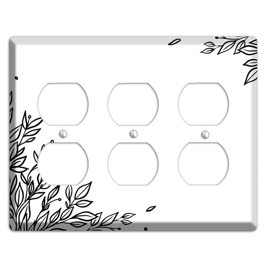 Hand-Drawn Floral 17 3 Duplex Wallplate