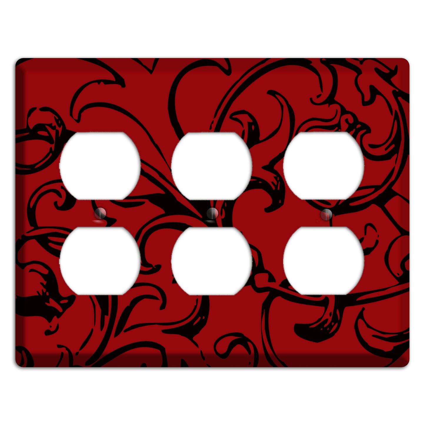 Victorian Red 3 Duplex Wallplate