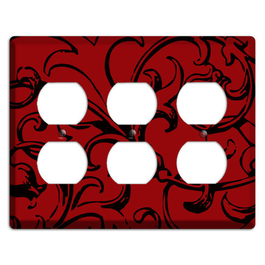 Victorian Red 3 Duplex Wallplate