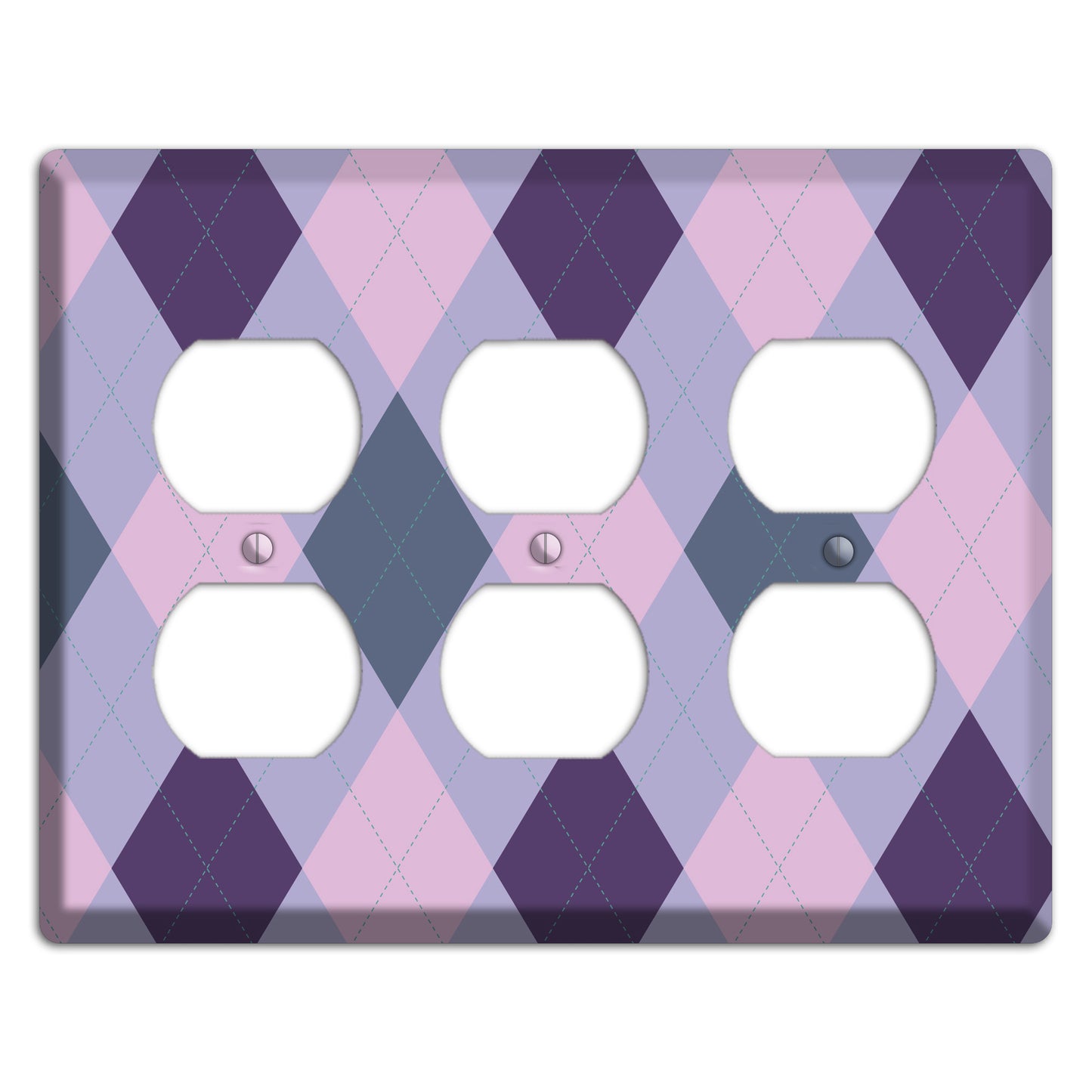 Lilac Argyle 3 Duplex Wallplate