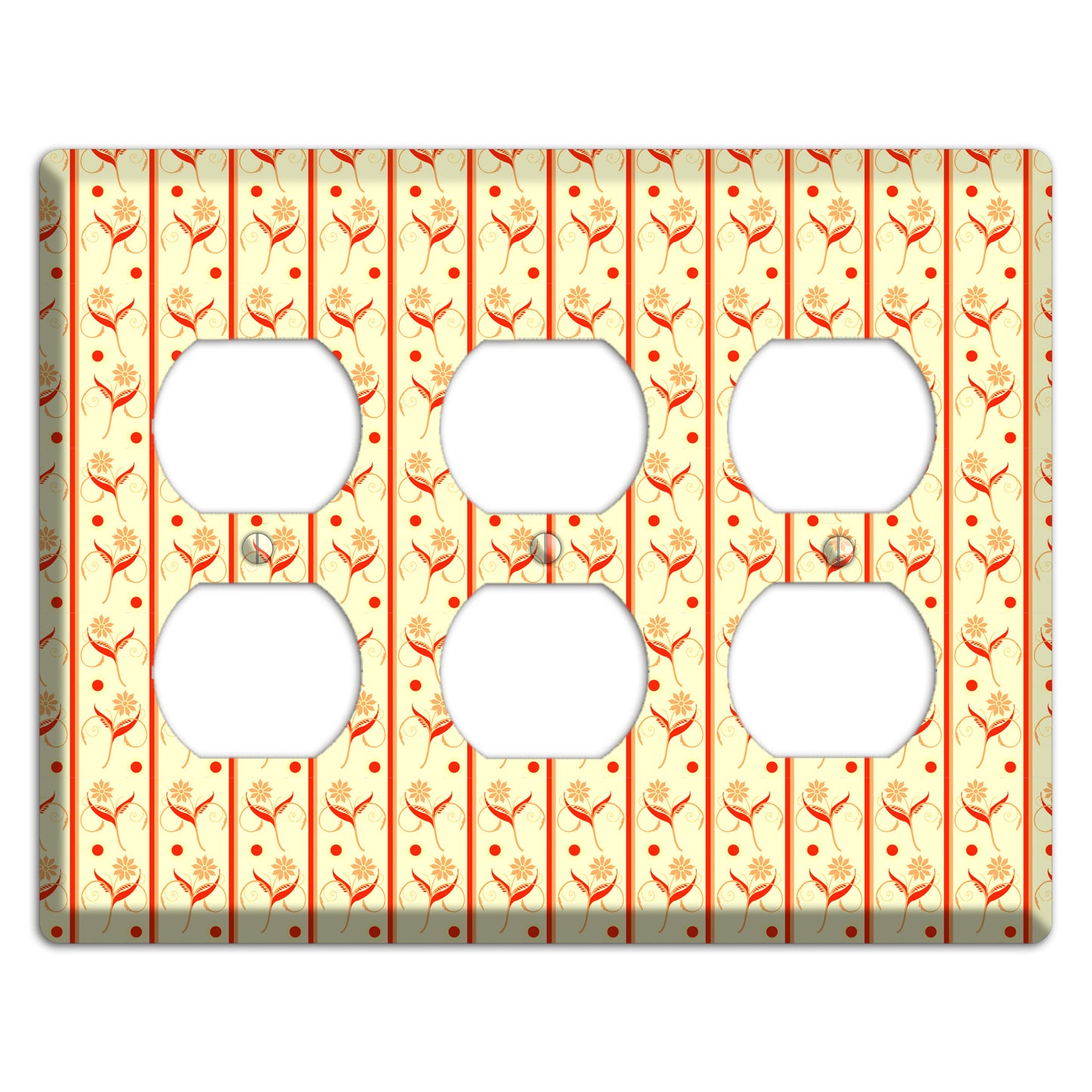 Yellow Floral Pattern 3 Duplex Wallplate