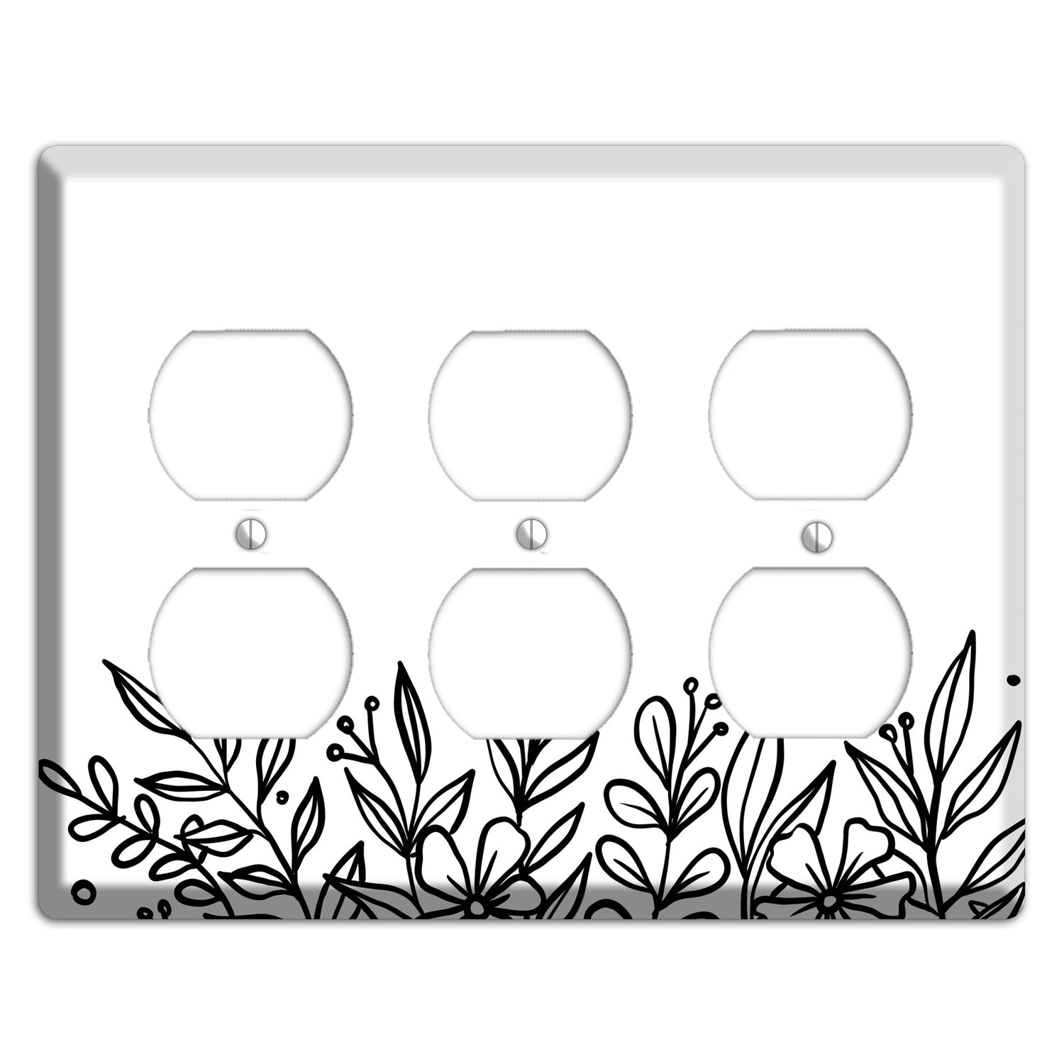 Hand-Drawn Floral 11 3 Duplex Wallplate