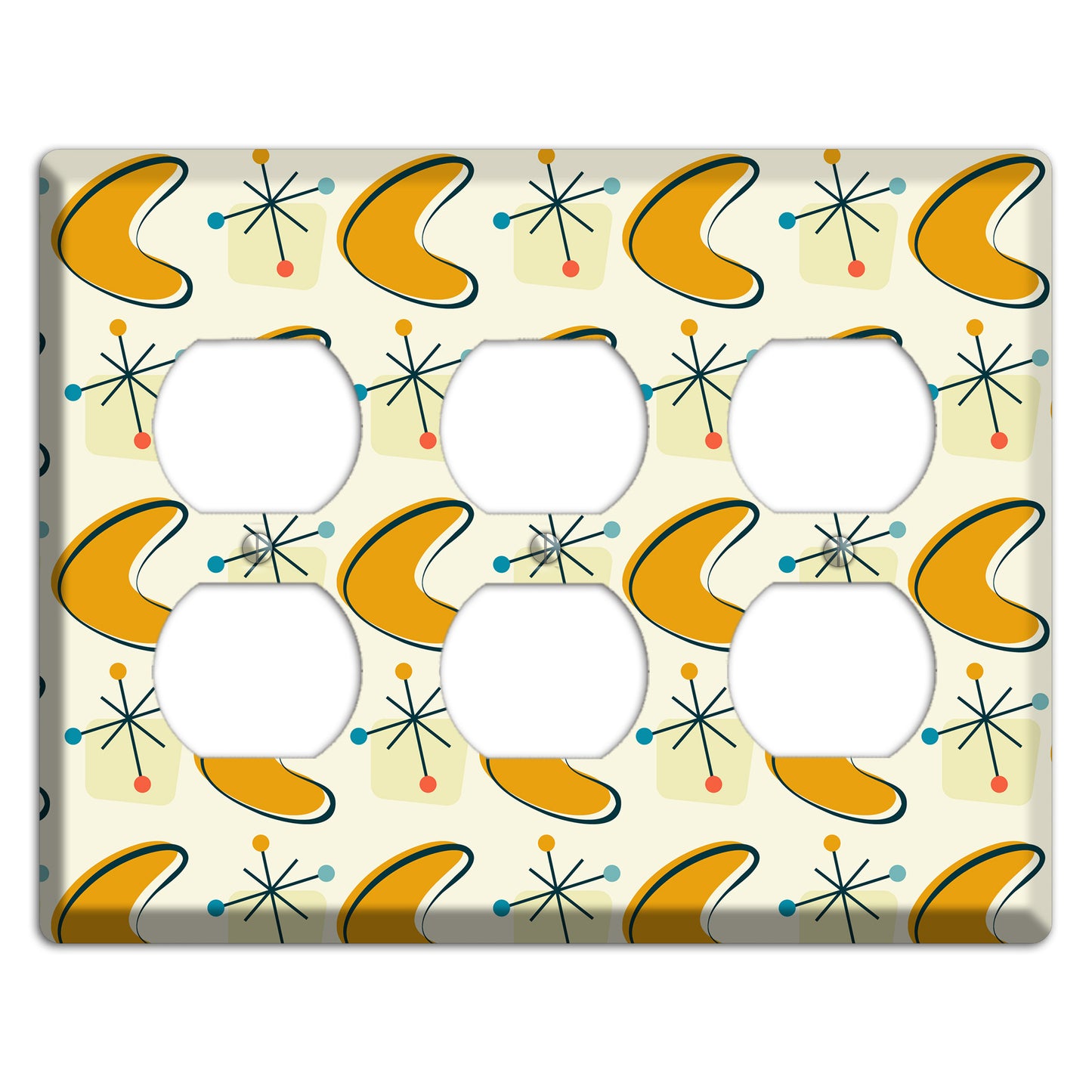 Yellow Boomerang 3 Duplex Wallplate