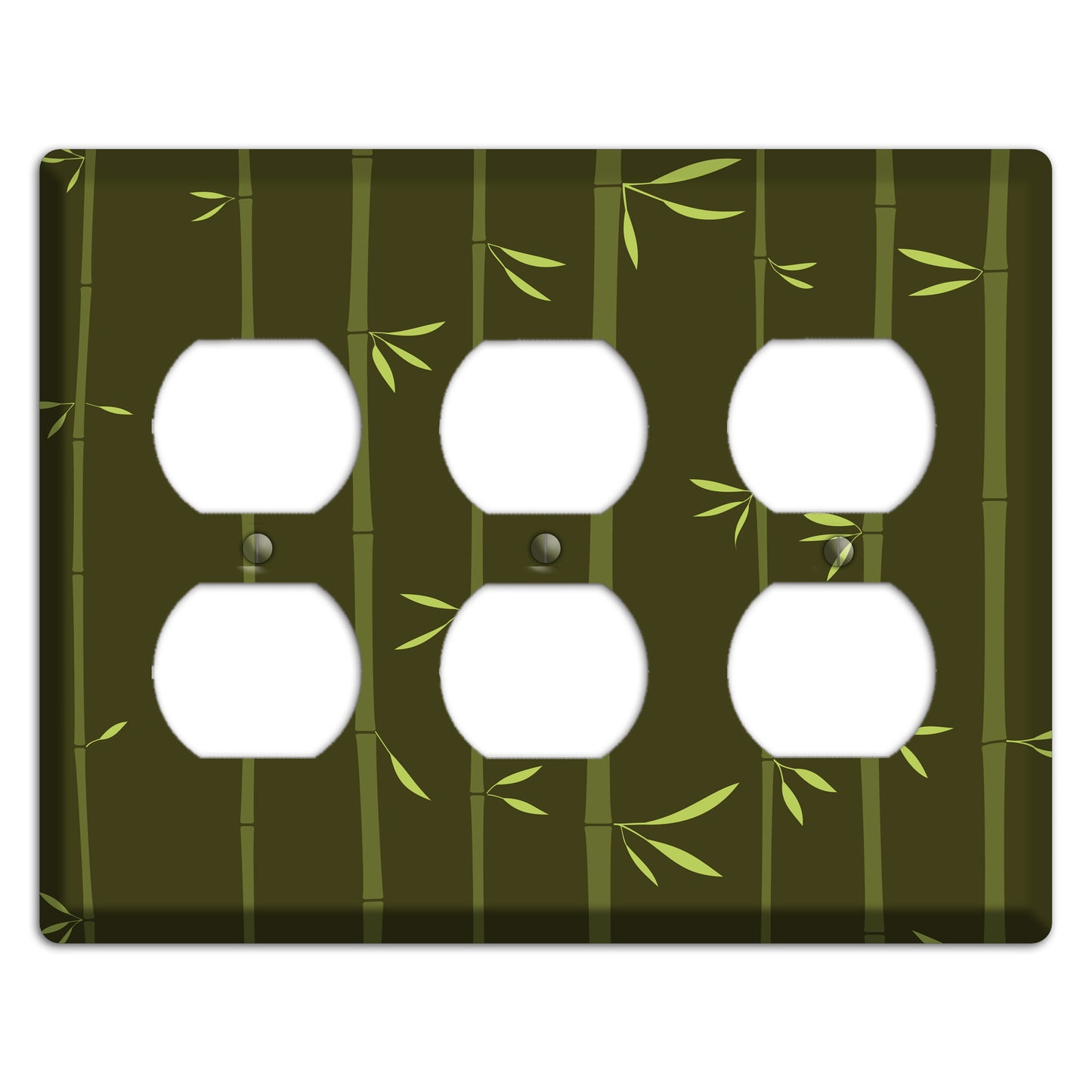 Dark Green Bamboo 3 Duplex Wallplate