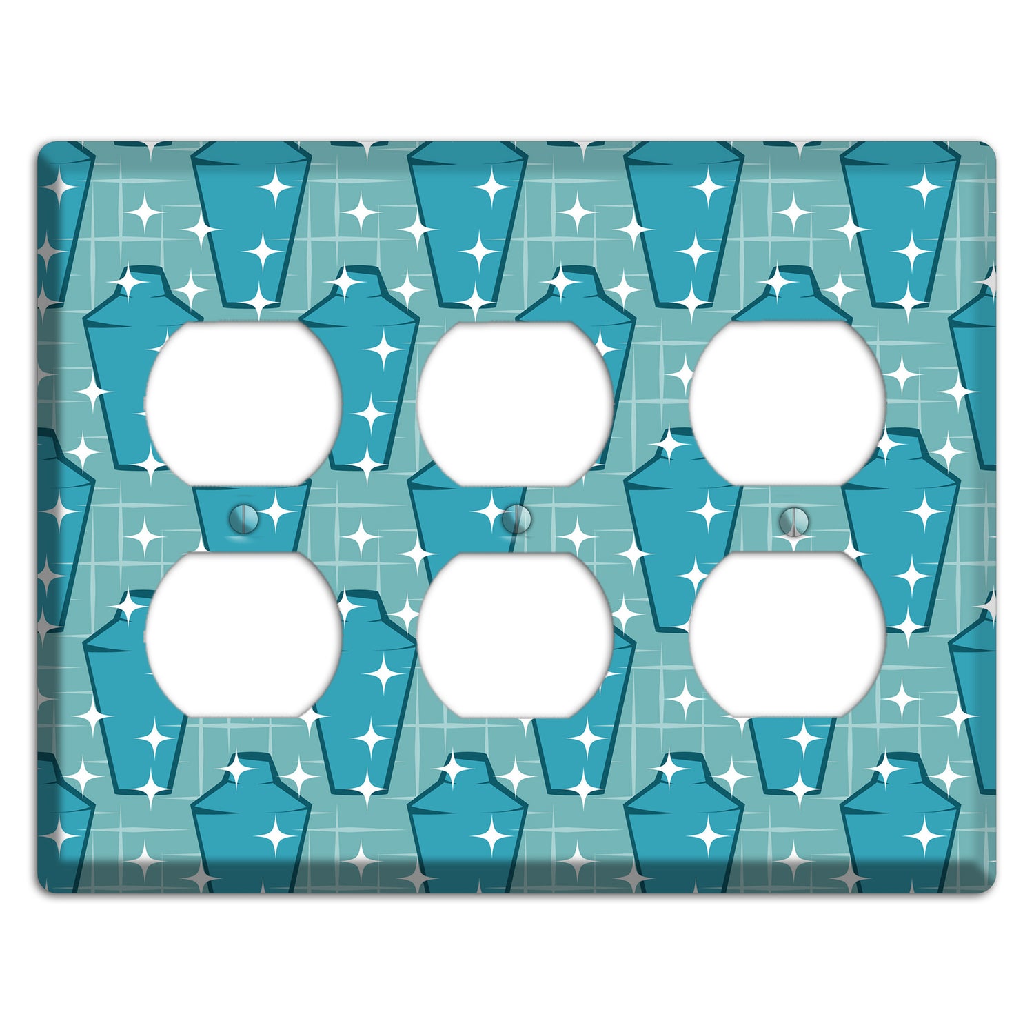 Blue and Teal Shaker 3 Duplex Wallplate