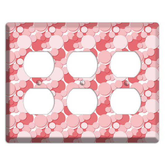 Multi Pink Bubble Dots 3 Duplex Wallplate