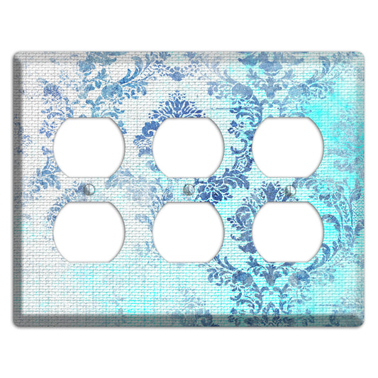 Ice Cold Whimsical Damask 3 Duplex Wallplate