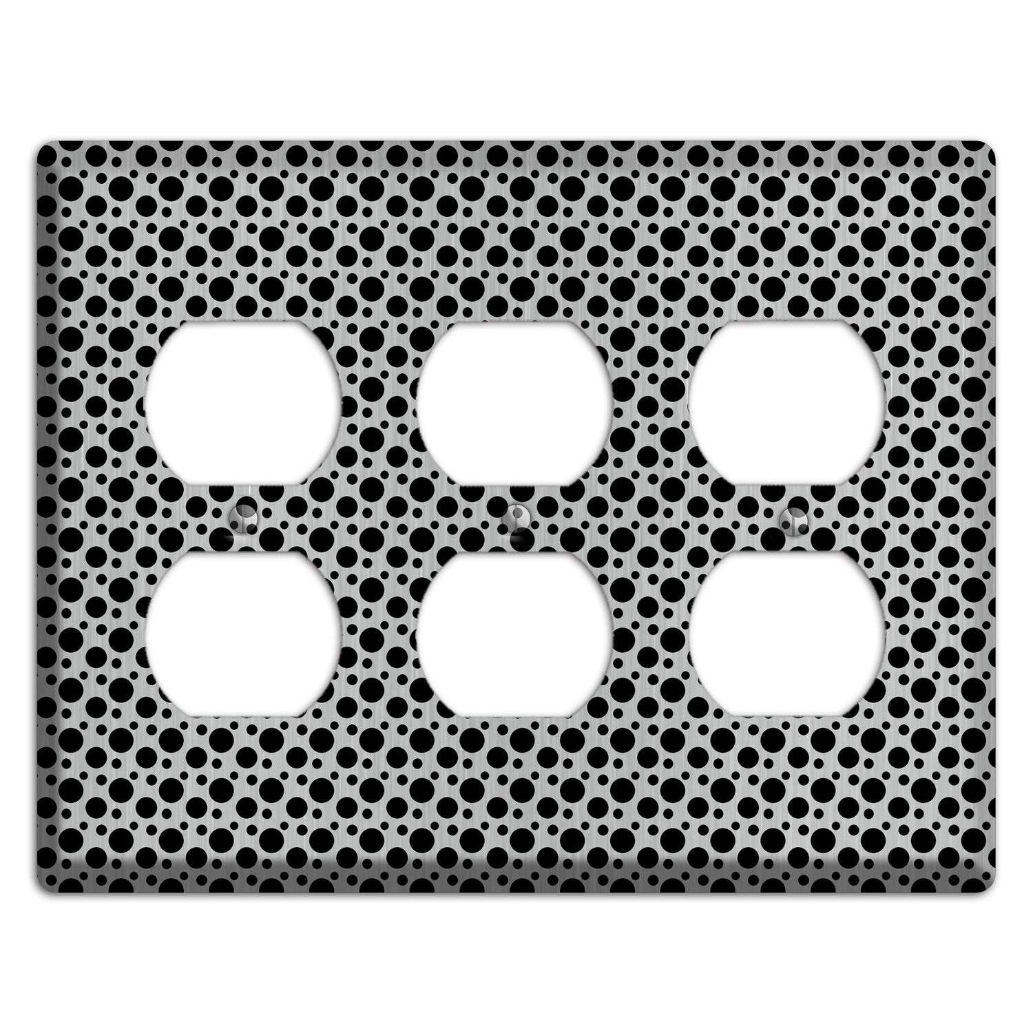 Small and Tiny Polka Dots Stainless 3 Duplex Wallplate