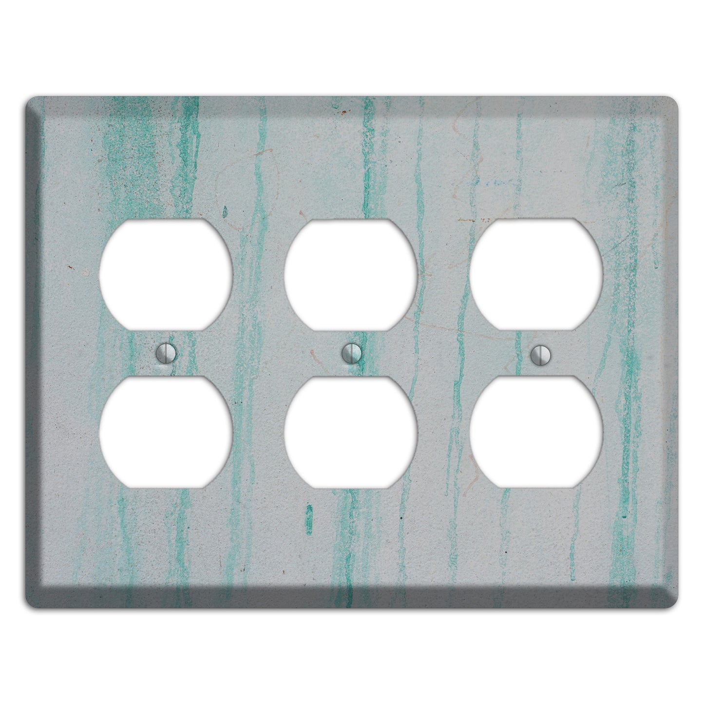 Green Stripes Concrete 3 Duplex Wallplate