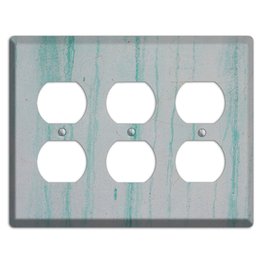 Green Stripes Concrete 3 Duplex Wallplate