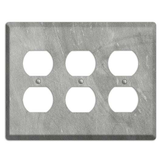 Chalk Grey 3 Duplex Wallplate