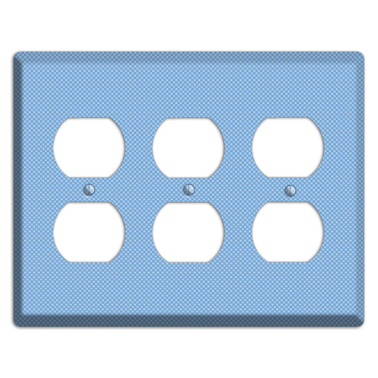 Light Blue Tiny Check 3 Duplex Wallplate